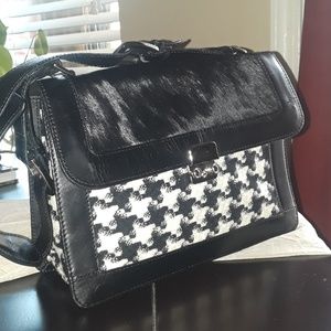 Preston & York Genuine CowHair Houndstooth Purse